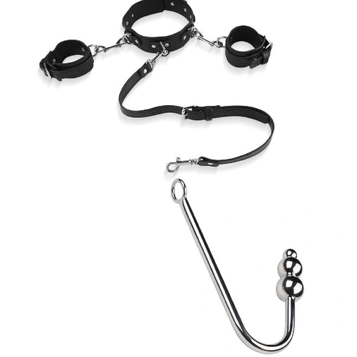 Anal Hooks Collar with Anal Cuffs Elegant and Beaded Hook 5334 0929